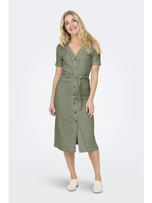 Onlsıesta Ss Lın Bl Shırt Dress Pnt Noos