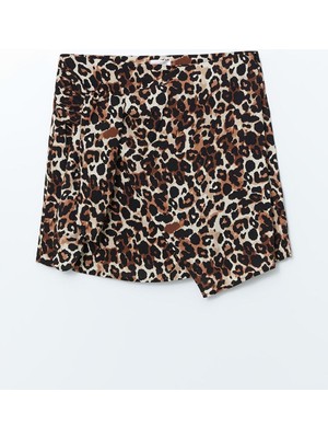 Lcw Dream  Leopar Desenli Kadın Plaj Şort Etek