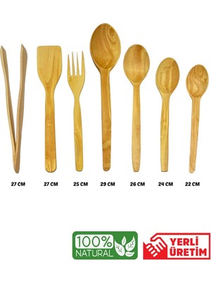 Luxury 7 Parça Şimşir Kaşık-Ahşap Spatula Tahta Kaşık Maşa-Lüks Set 1 Adet