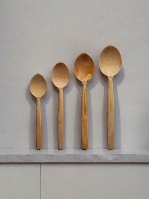 Luxury Şimşir Kaşık Seti, 4 Boy Şimşir Kaşık Takımı, 19-21-23-25 cm Şimşir Kaşık Seti 1 Adet