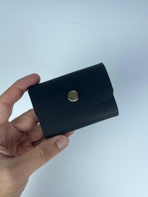 Hakiki Deri Avuçiçi Kartlık, Gerçek Deri Minimal Kartlık, Tek Çıtçıtlı Cüzdan, Uniseks Kartlık