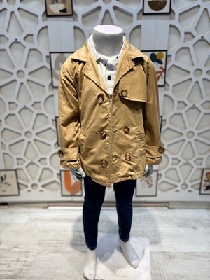 Kumrunun Dünyası Erkek Çocuk Trençkot Yağmurluk Polo Yaka Tişört Pantolon Alt Üst Takım Bayramlık 3'lü