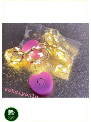 MYK Hediye ve Sanat Atölyesi 2 Metre Fonksiyonlu Kalpli Mini Pil Kutulu Peri LED Piller Dahil 1 Adet