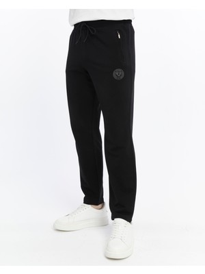 Axxel Erkek Siyah Fermuar Cepli Düz Paça Eşofman ALT-P601