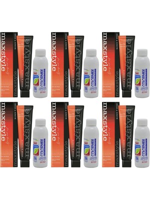 Maxstyle SPS898 Argan ve Keratin 2025/09 Sarı 60 ml 6 Adet Saç Boyası + 6 Adet 90 ml Oksidan Set