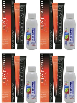 Maxstyle SPS656 Argan ve Keratin 2025/05.34 Çikolata Kahve 60 ml 4 Adet Saç Boyası + 4 Ad 90 ml Oksidan