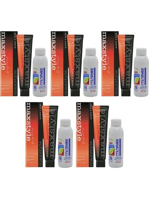 Maxstyle SPS813 Argan ve Keratin 2025/07.85 Fındık Kabuğu 60 ml 5 Ad Saç Boyası + 5 Ad 90 ml Oksidan