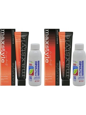 Maxstyle SPS858 Argan ve Keratin 2025/08.34 Açık Karamel 60 ml 2 Adet Saç Boyası + 2 Adet 90 ml Oksidan