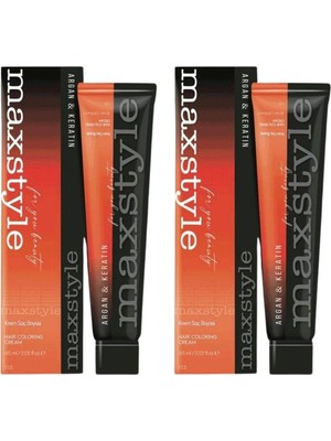Maxstyle SPS498 Argan ve Keratin 2025/08.34 Açık Karamel 60 ml 2 Adet Saç Boyası Oksidansız