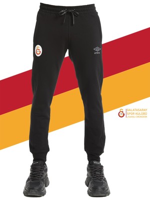Galatasaray Orijinal Lisanslı Umbro Lastikli Paça Siyah Eşofman Altı