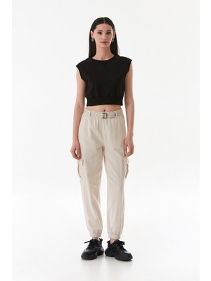 Kemerli Kargo Cepli Jogger Pantolon