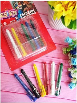 6 Pcs Colorful Bordy Painting Kostüm Aksesuarları Vıp Palyaço Yüz Boyası 6 Lı Kalem Yüz Boyama Seti