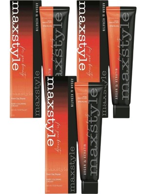 Maxstyle SPS559 Argan ve Keratin 2025/66.46 Çilek Kızılı 60 ml 3 Adet Saç Boyası Oksidansız