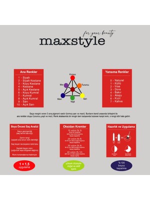 Maxstyle SPS519 Argan ve Keratin 2025/08 Açık Kumral 60 ml 5 Adet Saç Boyası Oksidansız