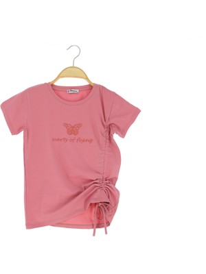 Kız Çocuk Büzgülü T-Shirt