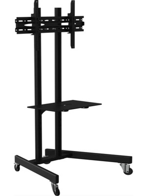 Alpın Ev Tipi Salon, Oturma Odası, Balkon Ve Toplantı Odası Metal Ayaklı Tekerlekli TV Fuar Standı/Ünitesi 40" inç- 75" inç