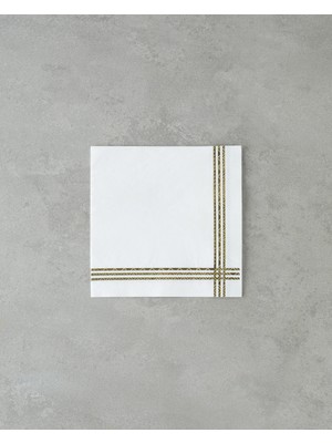 English Home Grace 20'li Kağıt Peçete 33x33 cm Beyaz – Gold