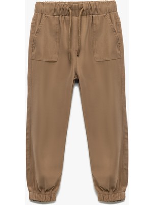 Koton Beli Bağcıklı Cepli Basic Viskon Jogger Eşofman Altı
