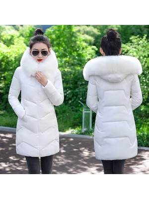 Kapüşonlu Kışlık Orta Boy Şişme Kadın Mont