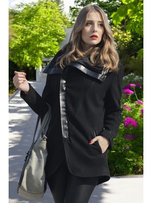 Kışlık Kaşmir Yaka Kaşe Kadın Kaban