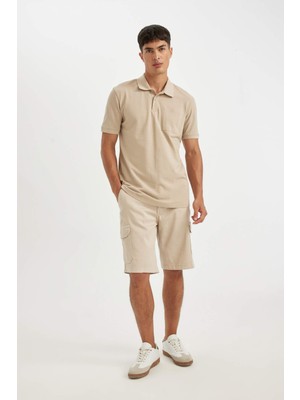 DeFacto Tensel Kargo Cepli Bermuda Şort C9542AX24SM