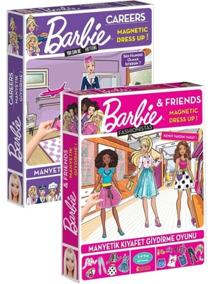 DIYTOY Barbie Manyetik Kıyafet Giydirme ve Meslek Barbie Manyetik Kıyafet Giydirme Oyunu Lisanslı Trendy