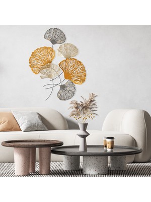 Dekorenzo Myth Ginkgo Yaprak Metal Duvar Panosu, Ev Ofis Duvar Tablosu, Metal Duvar SÜSÜ,CH110-1