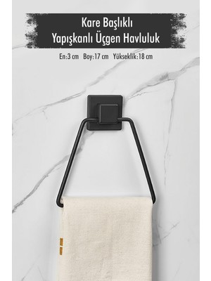 Yapışkanlı Başlıklı Siyah Üçgen Havluluk