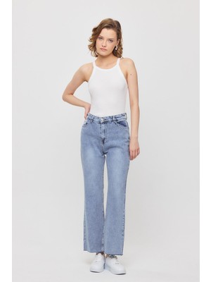 12032 Paçası Kesik Mom Jean Buzkar