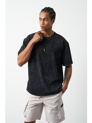 Efektli Yıkamalı Boxy Fit Premium T-Shirt