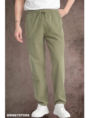 Yazlık Keten Pantolon Ham Bez Eşofman Beli Lastikli Unisex Rahat Kalıp Hambez Büyük Beden Alt Eşofman %100 Pamuk
