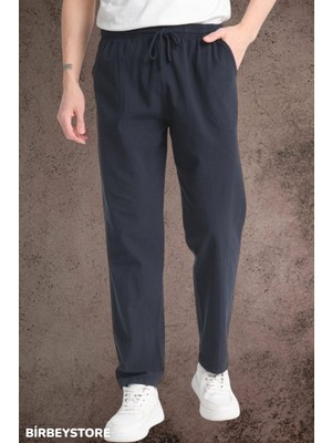 Yazlık Keten Pantolon Ham Bez Eşofman Beli Lastikli Unisex Rahat Kalıp Hambez Büyük Beden Alt Eşofman %100 Pamuk