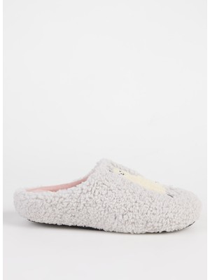 Fabrika Comfort Gri Kadın Ev Terliği Aldına