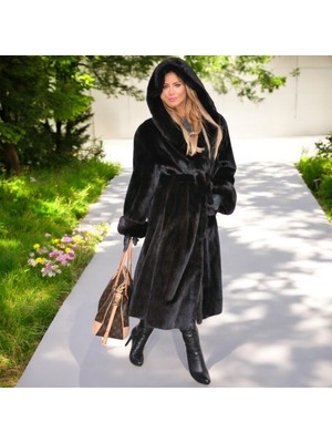 Kışlık Uzun Kadın Kürk Ceket