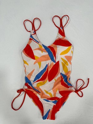 Kadın Çok Renkli Tropikal Desenli Astarlı Mayo HZL25S-AR1823