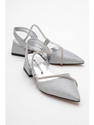 Ccway Kadın Topuklu Ayakkabı Gümüş Sim