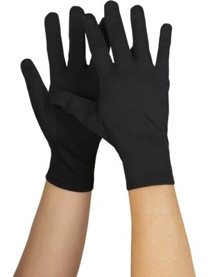 Siyah Renk Yetişkin Boy Likralı Gösteri Eldiveni (4887)