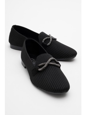 Ccway Kadın Taşlı Triko Ayakkabı Siyah