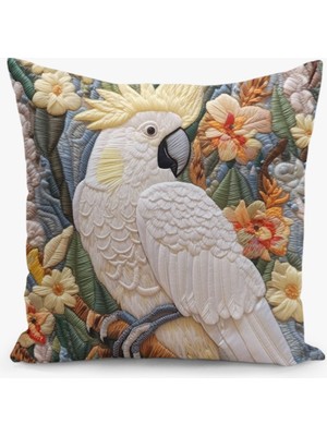 Çift Taraflı Dijital Baskı Kırlent Kılıfı Bahar Desenli