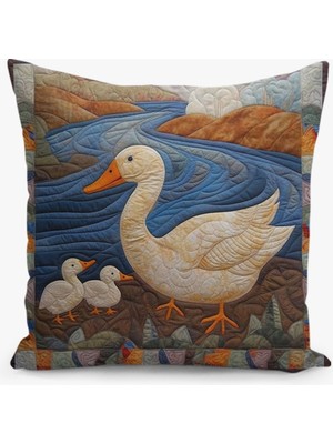 Çift Taraflı Dijital Baskı Kırlent Kılıfı Bahar Desenli