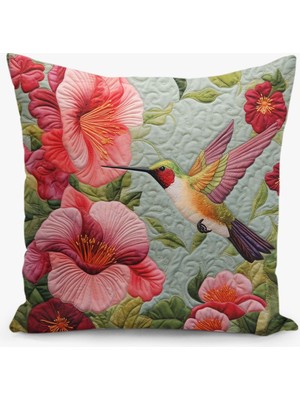 Çift Taraflı Dijital Baskı Kırlent Kılıfı Bahar Desenli