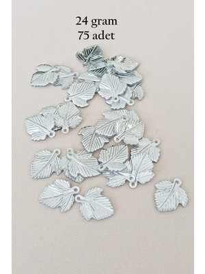 Royaleks Oya Abiye Bileklik Kolye Pleksi Metalik Plastik Pul Gümüş Renk 24 Gram 75 Adet - BNC582