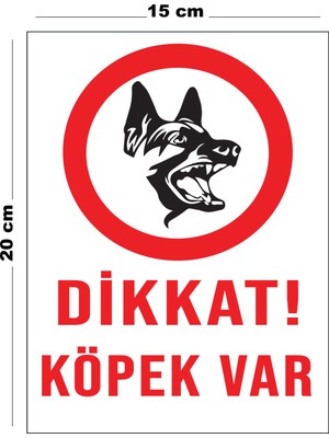 Lucena Metal Dikkat Köpek Var 15 cm x 20 cm Uyarı Levhası Yönlendirme Tabelası