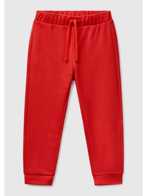 United Colors Of Benetton Erkek Çocuk Kırmızı Arka Cebi Logo Eşofman Altı