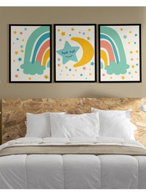 Loomix 3 Lü Posterli Çocuk Odası Tablo - Fotoğraf Çerçevesi