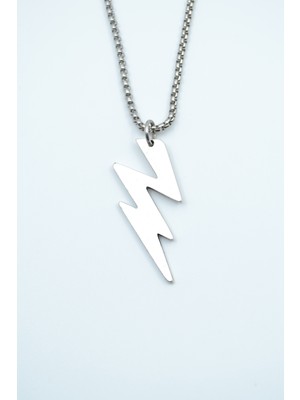 Şimşek - The Flash Gümüş Kaplama Örme Zincir Kolye