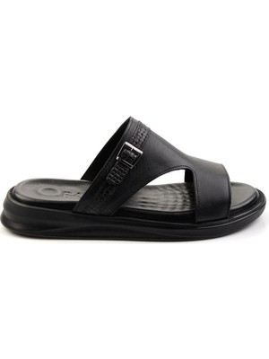 Bambi Siyah Leather Erkek Terlik E04433001143