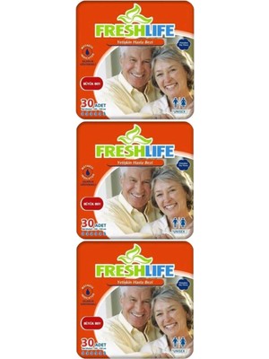 Freshlife Belbantlı Large Hasta Bezi 3 Paket 90 Adet