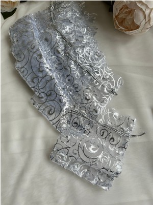 10ADET Gri Tül Kese - 12X15CM - Çerez Kesesi