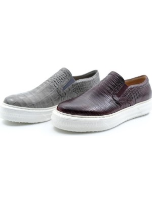 Deri Croco Desen Casual Kadın Ayakkabı